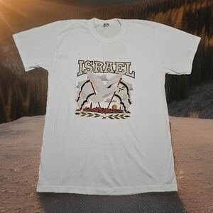 Vintage Israel T-shirt XL Israeli Flags Dove Very Rare Tourist Pilgrimage Shirt